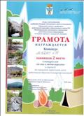 Грамота за 2 место в конкурсе эссе "За что я люблю турслёт" (в группе В) на городском туристском слете работников образовательных организаций, ГО Карпинск, 2018 г.